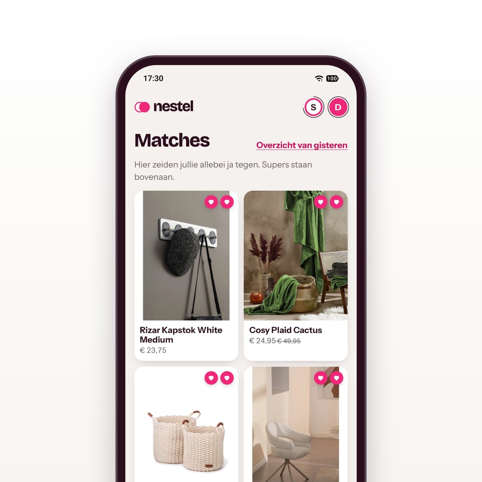 Nestel-app: al jullie matches op één plek, met de prijs erbij