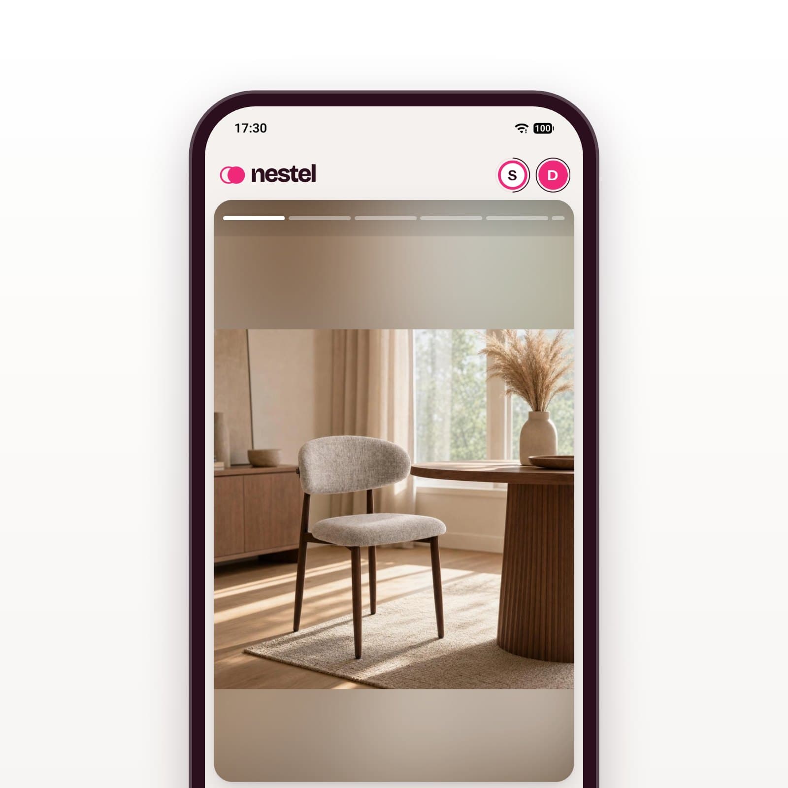Nestel-app: swipen door de dagelijkse reeks van 30 meubels en woonspullen